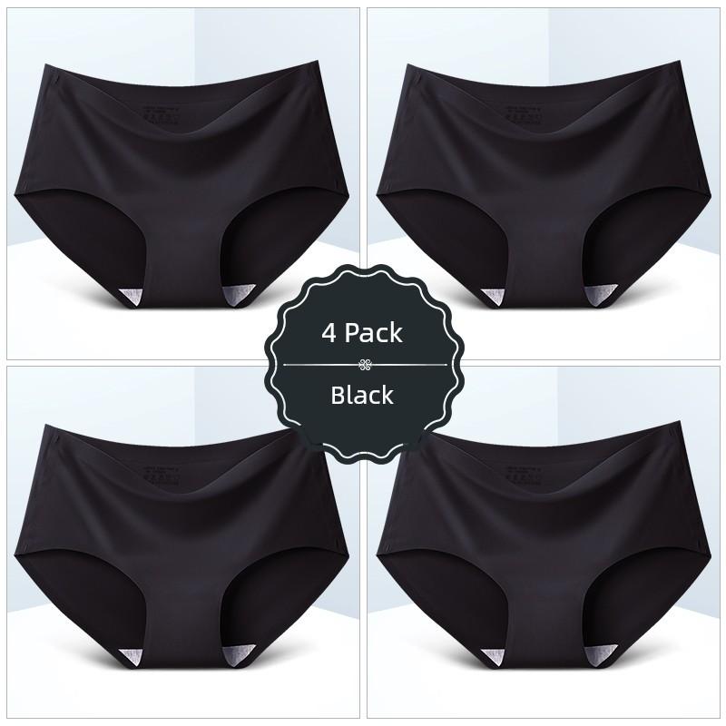 8er-Pack Nahtlose Damen Mid-Waist Einfarbige Dünne Sommer Eis Seide Slips Einteilige Sport-Slips