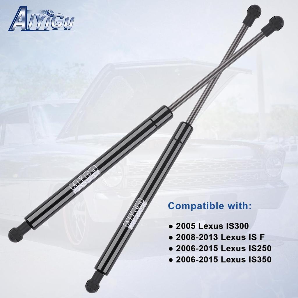 PM1050 Front Hood Struts Shocks Lift Supports Gas Springs Compatible With Lexus 2008-2013 Is F, 2006-2015 IS250, 2005 IS300, 2006-2015 IS350, Pack Of