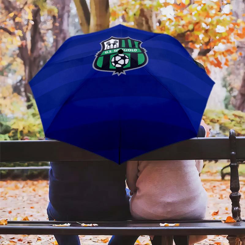 US Sassuolo Calcio pattern, automatic folding umbrella, portable and foldable design, 8 ribs, a Christmas or birthday gift.