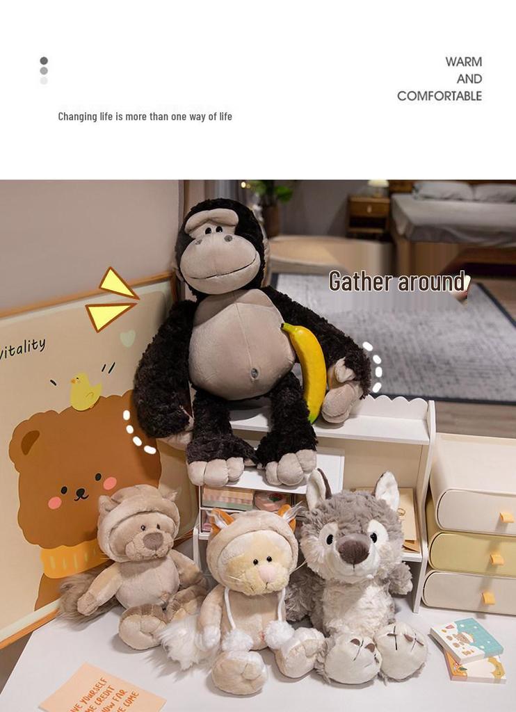 Cross Gorilla Kong Plush Toy - Children's Companion Gift