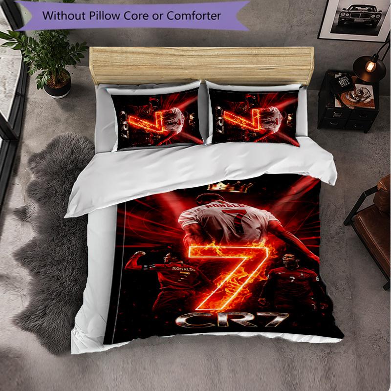 Cristiano Ronaldo Themed Bedding 3Pcs Duvet Cover Set Decorative Bed Linen For Teen Room Home Decoration