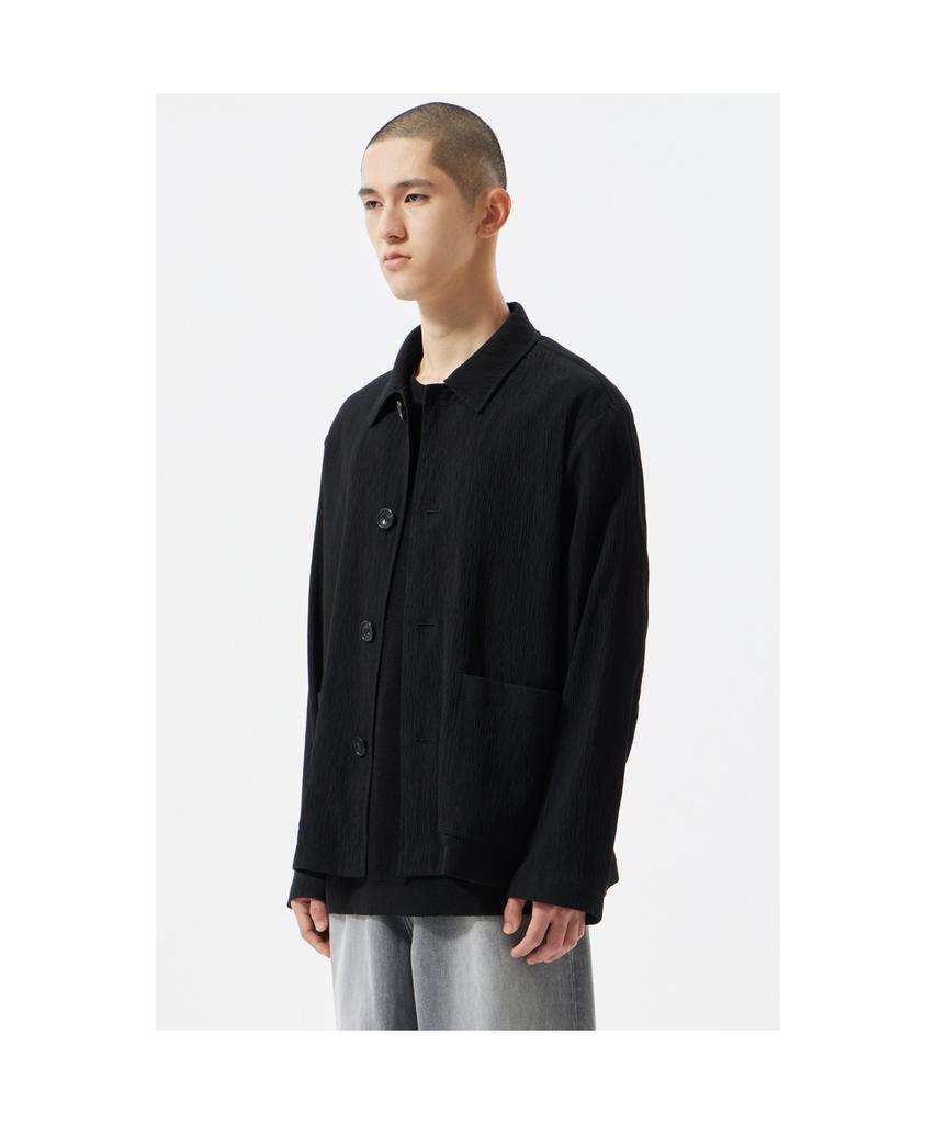 Customellow Black Pleats Work Jacket Cwjam25433Bkx