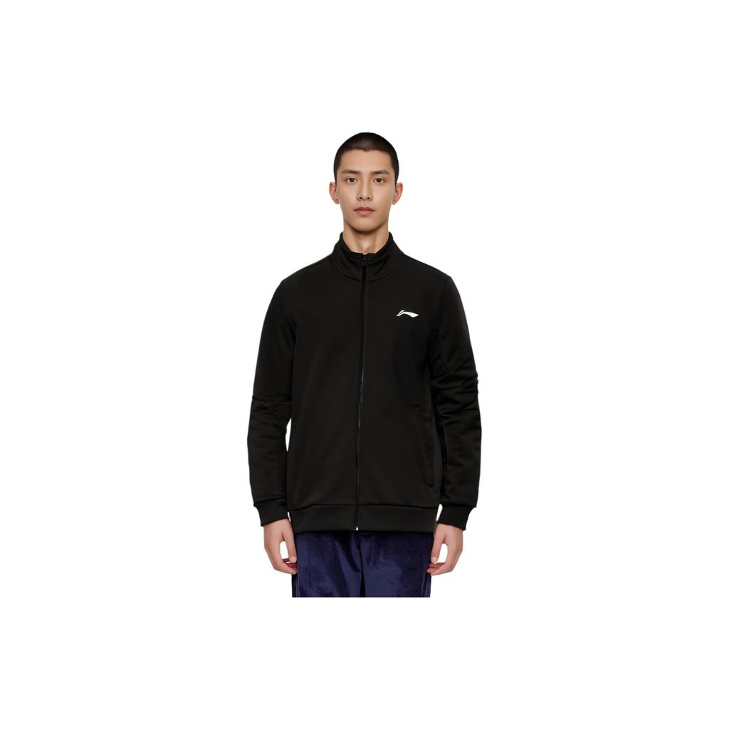 Li-Ning Casual Sports Knitted Stand Collar Jacket Men Jackets Standard-Black AWDQ269-1