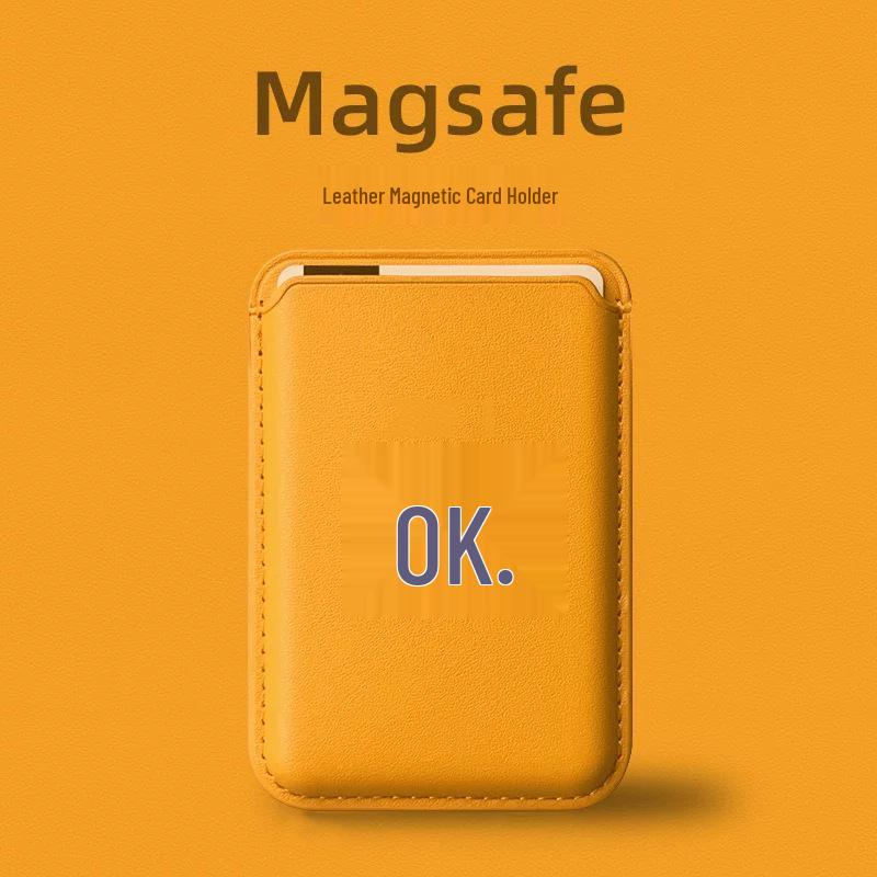 Leather MAGsafe Magnetic Card Holder for Apple Phones - Convenient Access Card Storage