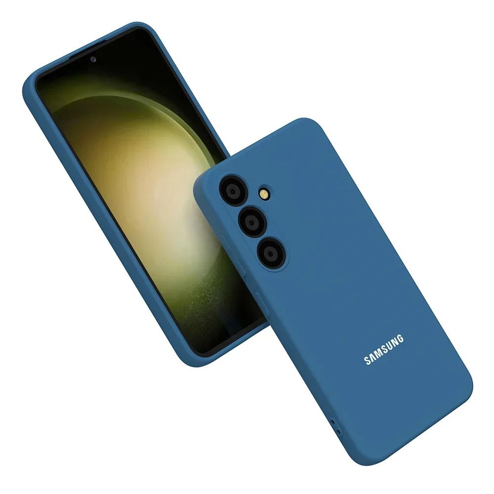 Pour Samsung Galaxy S25 S25Plus S25Ultra S25Edge S24 S23 S22 S21 FE Ultra Coque Arrière de Téléphone en Silicone Liquide Souple Anti-Choc