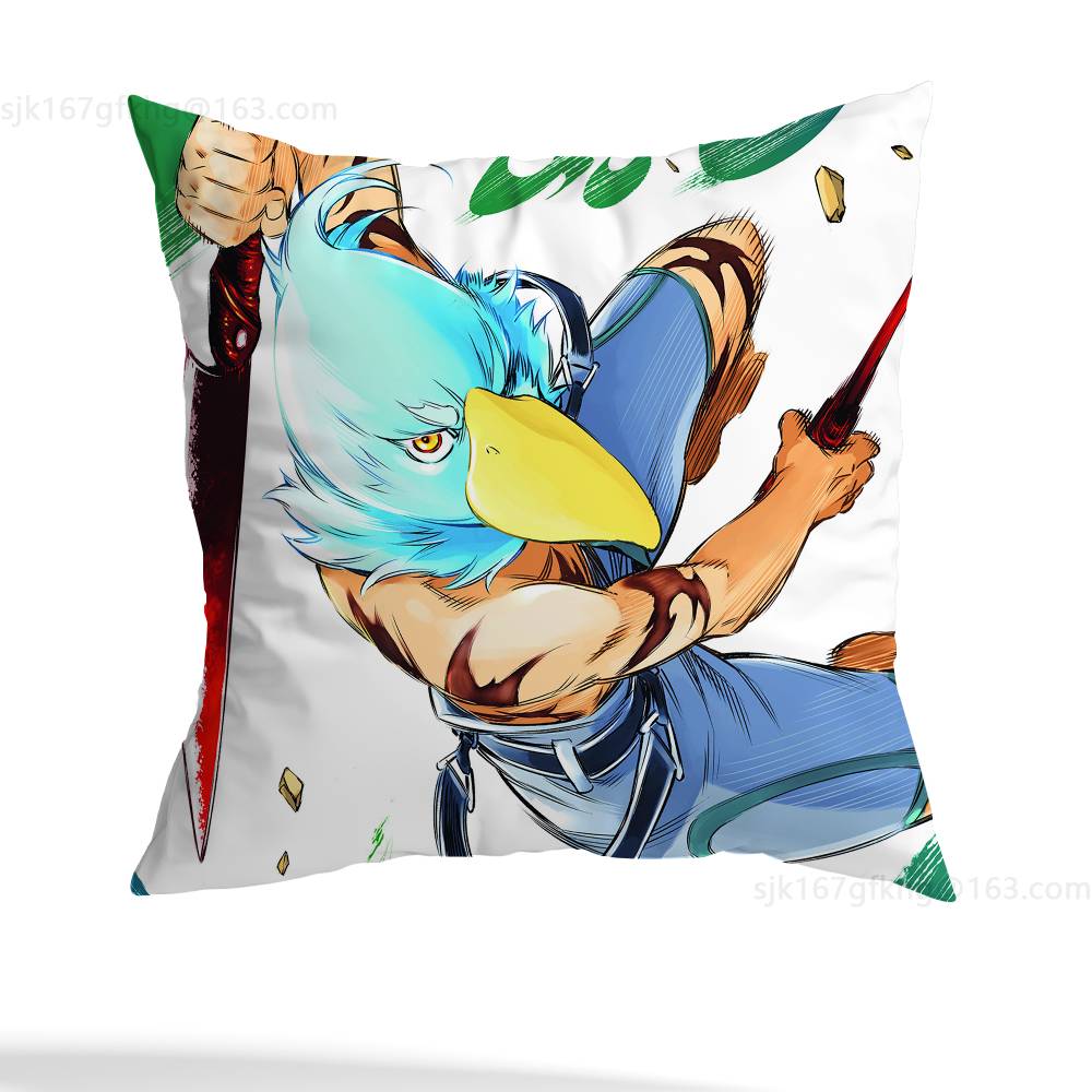 Anime Shangri-La Frontier Pillow Case Anti-dustmite Pillowcase Invisible zipper silky short plush Sofa cushion cover