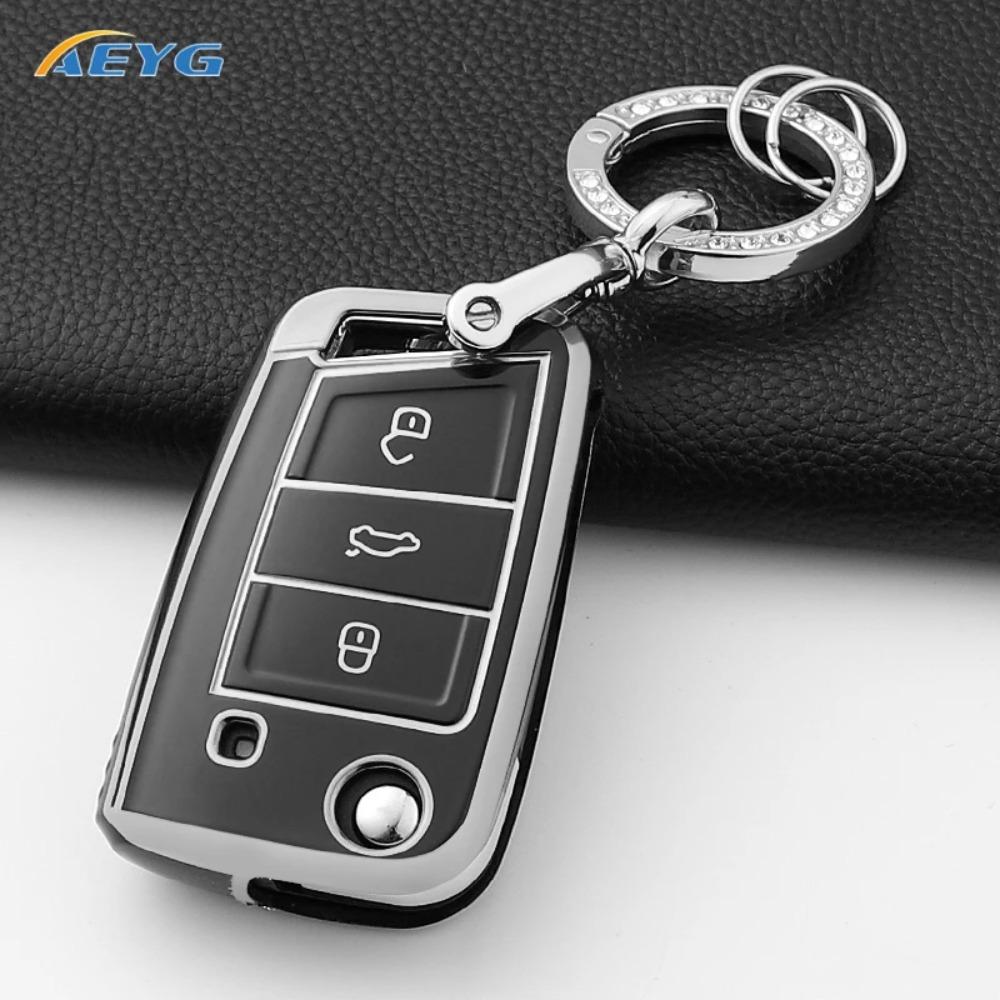 For VW Volkswagen Golf 7 MK7 Tiguan MK2 for SEAT Ateca Leon FR 2 Ibiza for Skoda Octavia Car Key Case Cover Interior Accessories
