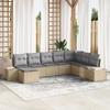 VidaXL 8-Piece Garden Sofa Set with Cushions Beige Poly Rattan 3347180
