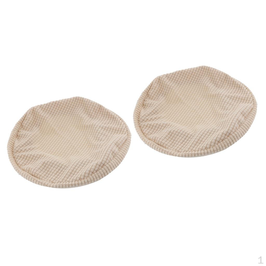 2x Breathable Bar Stool Covers Non-slip Round Seat Slipcovers Beige 1170₽