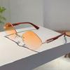 Rimless Rhombic Sunglasses Men Fashion Vintage Gradient Casual Shades Women Trendy Brand Design Outdoor Decor Sun Glasses