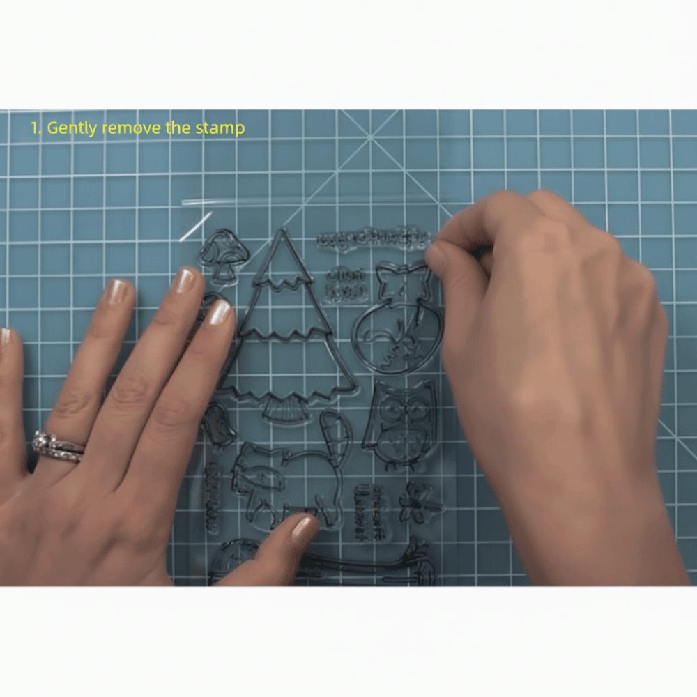 6 Stück Hochtransparente Acryl-Stempelblock-Set mit Gitterlinien Anti-Rutsch-Stempelblock-Set Multi-Größen-Set DIY Klare Stempelwerkzeuge