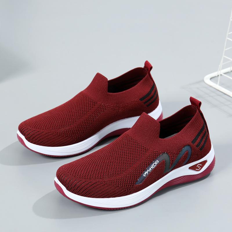 

Новые носки с одним педальным верхом, вязаные мушиным плетением, повседневная женская обувь, массажная подошва, дышащая обувь для мам, прогулочная спортивная обувь 41