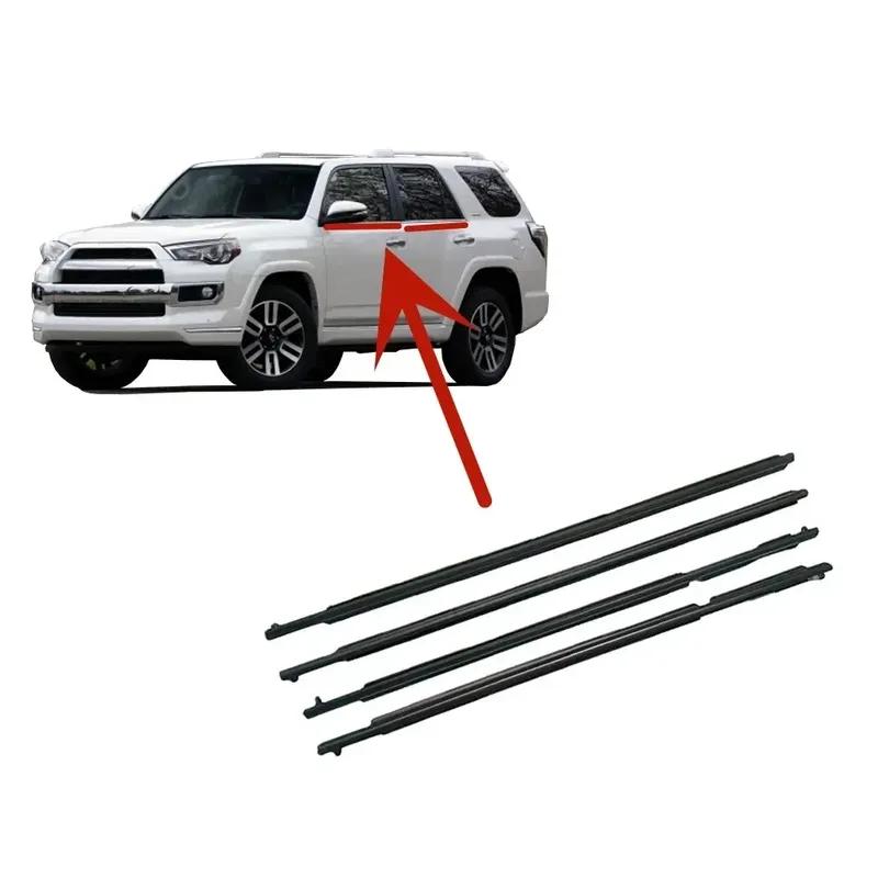 4 Pezzi Guscio in Gomma per Finestrini Nero o Cromato per Toyota 4Runner 75711-35011 2009-2020 Guarnizione Vetro Esterna