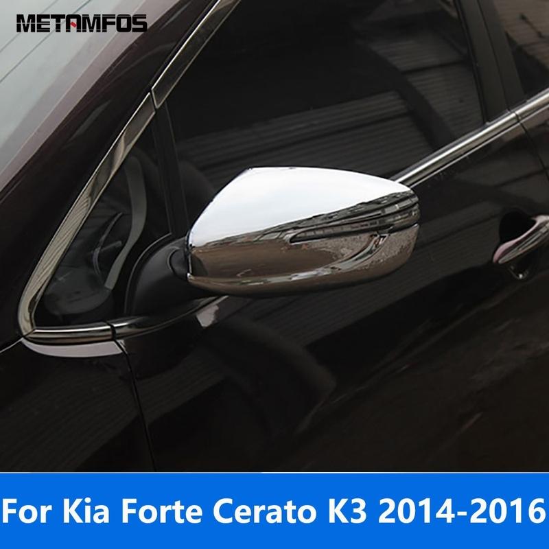 Rearview Mirror Cover Trim For Kia Forte Cerato K3 2014 2015 2016 Chrome Side View Mirror Protection Cap Exterior Accessories