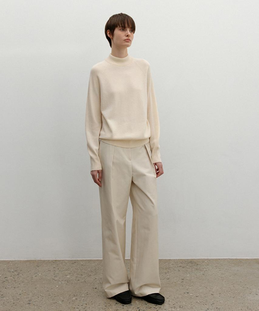 Deolum Cashmere Blend Mockneck Sweater_Ivory
