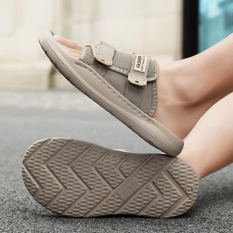 Fashion Summer Men's Slippers Lightweight Canvas Quick Drying Sandals Soft Soled Anti Slip Water Shoes Beach Flip Flops Men's Shoes