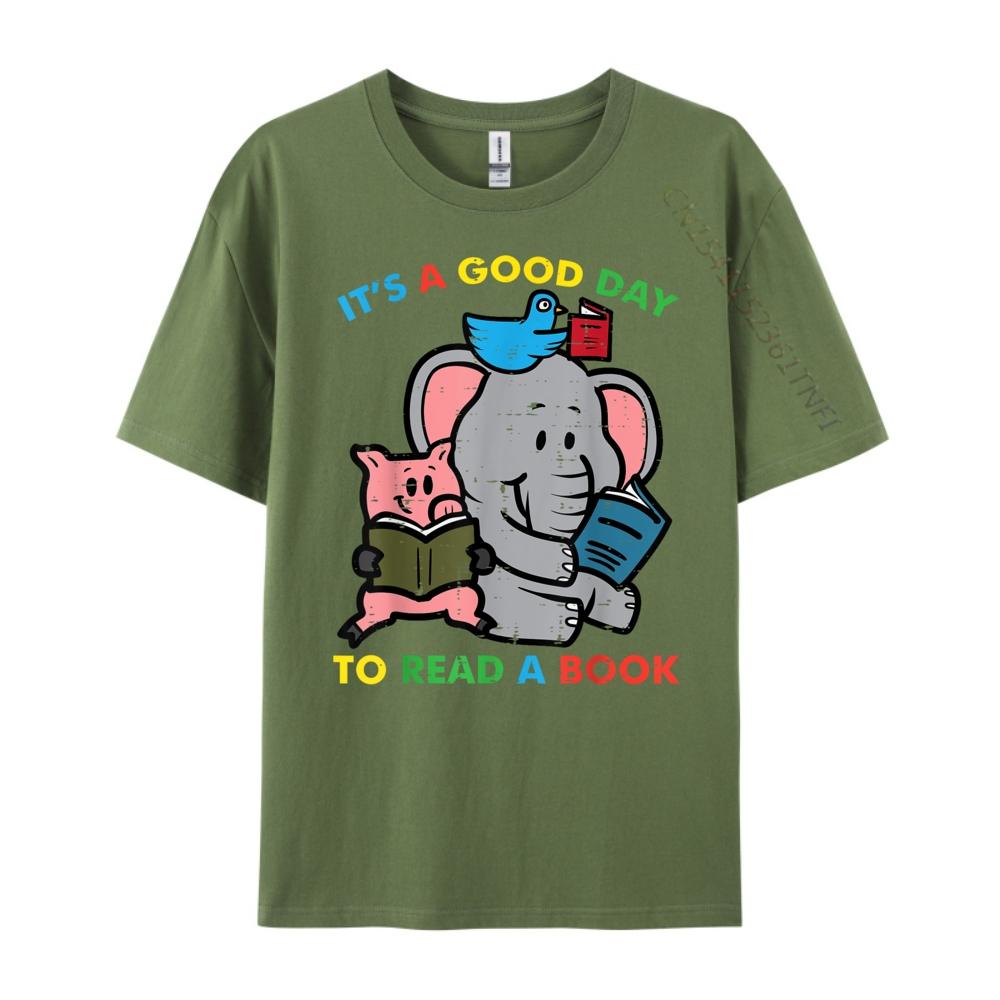 Its A Good Day To Read A Book Animals Reading Librarian Christian Tshirt Men Camiseta Masculina Big Size Easter Sunday