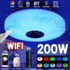 200w wifi moderno rgb led luzes de teto iluminação para casa app bluetooth música luz quarto lâmpada inteligente teto + controle remoto