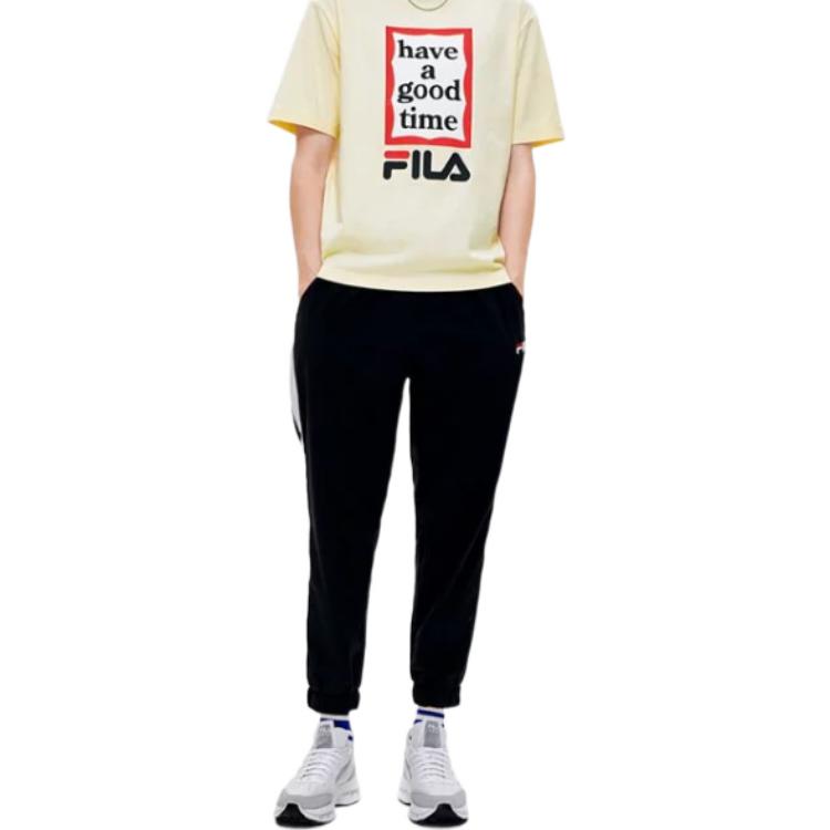 Fila X Have A Good Time Collaboration Large Logo Round Neck Short Sleeve T-Shirt Unisex Tops Cheese-White F11U229103F-IV