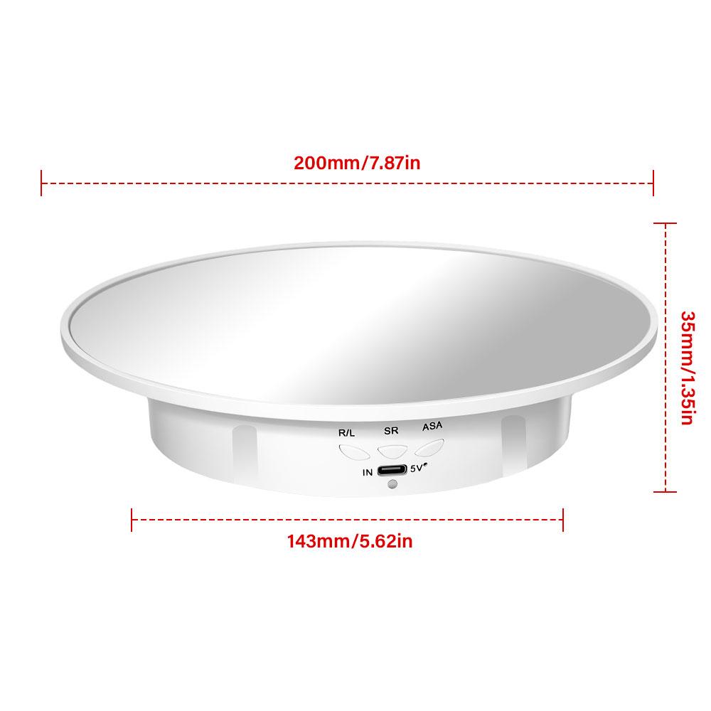 New 200mm 3 Speeds Photography Rotating Display Stand 360 Electric Rotating Product Display Turntable For Video Shooting