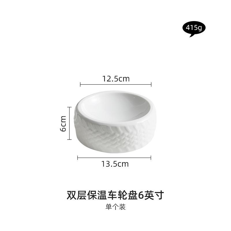 Creative Wheel Plate Ceramic Steak Plate Restaurant Specialty Cuisine Cooking Dishes Modern Home Breakfast Pasta Plate Cutlery