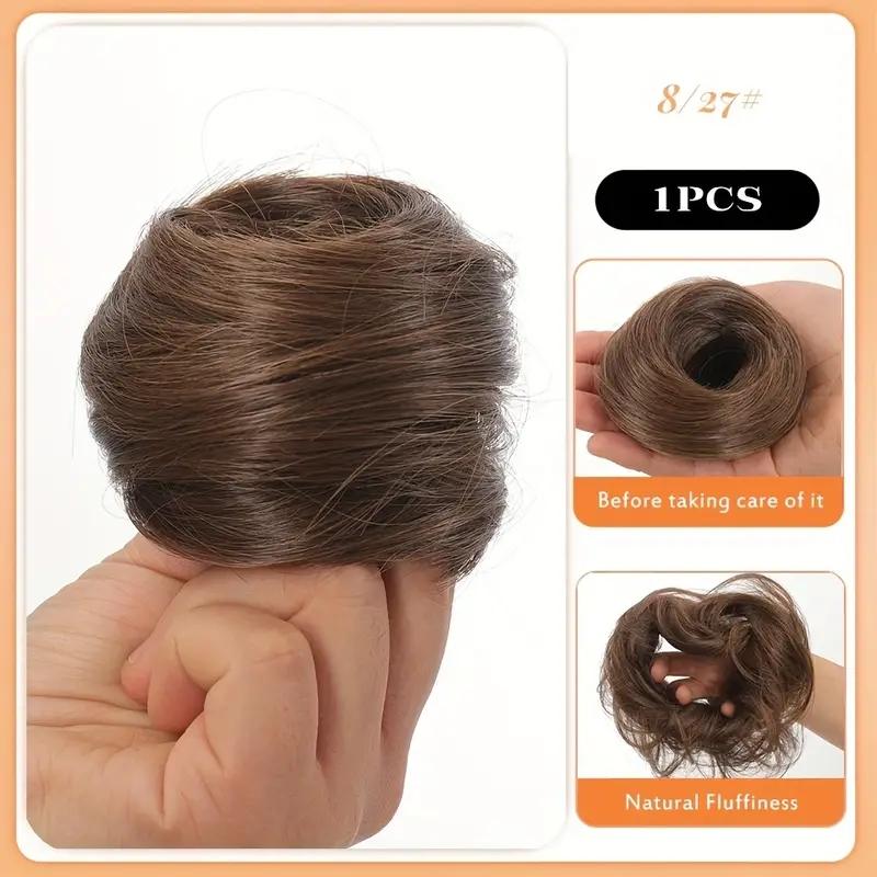 Straight Hair Loop Natural and Comfortable Hair Bun High Temperature Resistant Fiber Wig Easy To Wear Suitable Wig Accessories for All Girls KTB