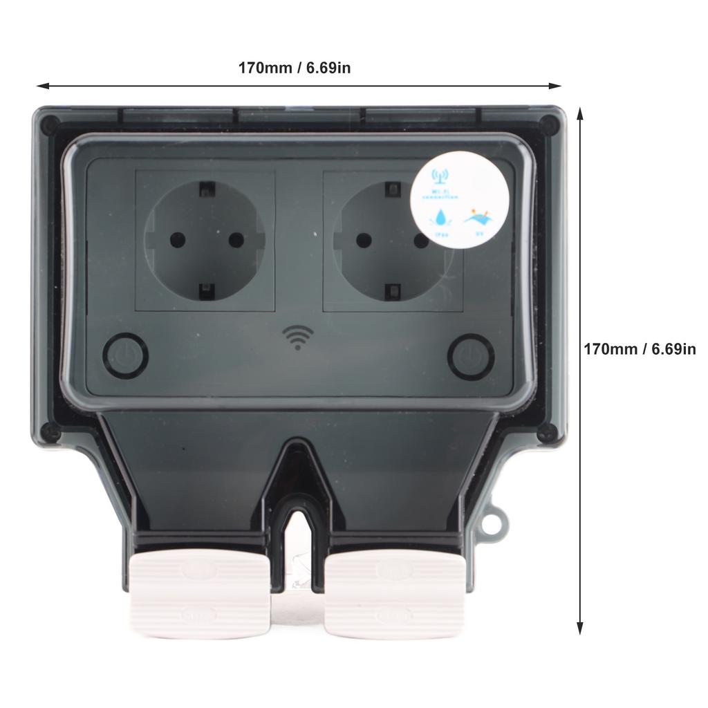 Wasserdichte Steckdose Outdoor IP66 Regensichere Wand Elektrische Wifi Smart Stecker Typ 86 16A