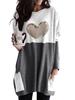 2026 Women Love Print Round Neck Tee Loose Long Sleeve Contrast Colors Wish