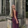 Ladies' Sexy Patchwork Temperament Slit Backless Long Dress