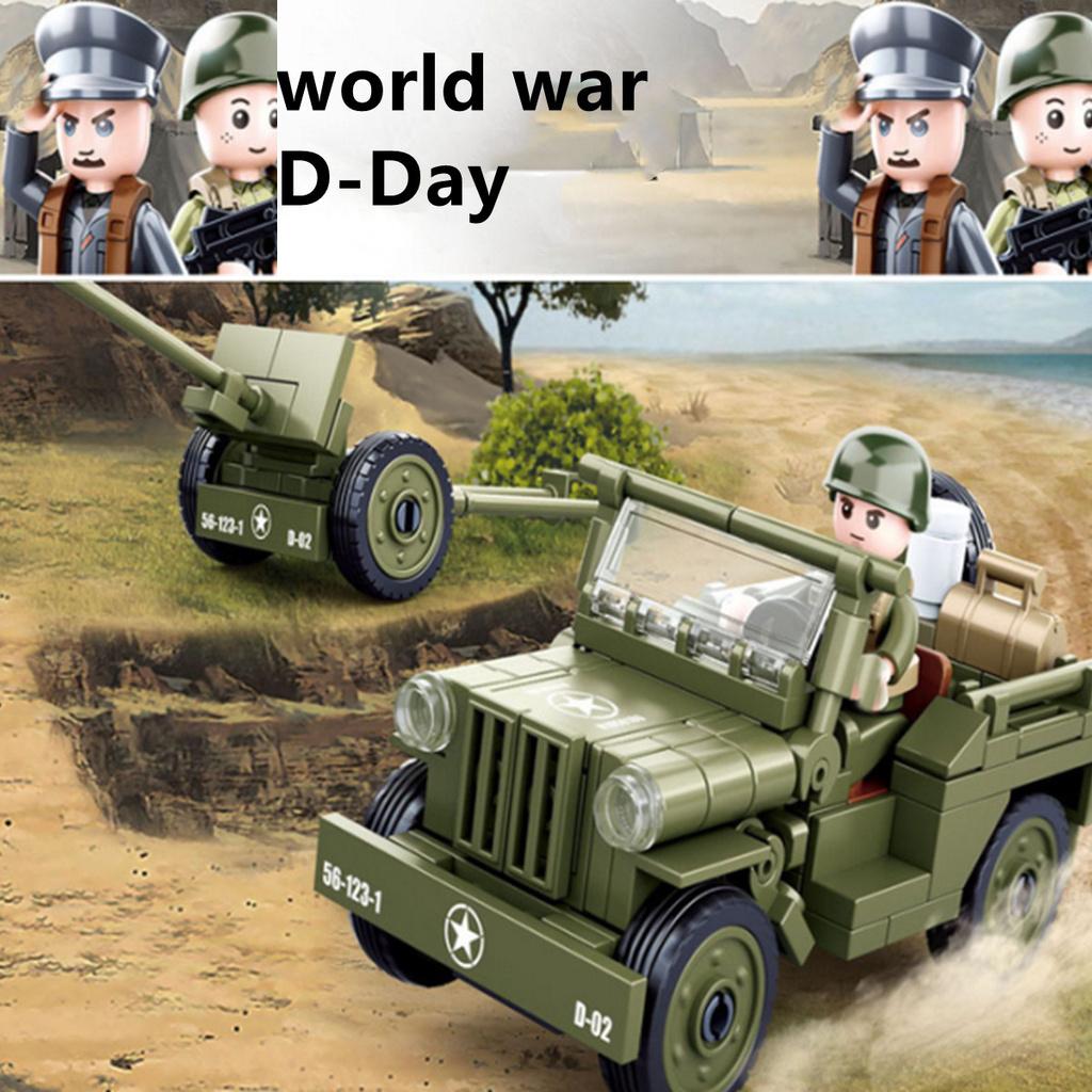 143PCS Army Car Model Building Block Toys Kids Bricks Military Construction Boys Gift