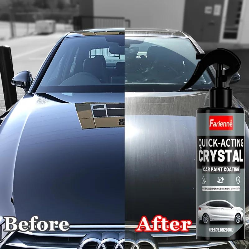 3 In1 Car Quick Ceramic Nano Spray Crystal Coating Liquid Hydrophobic Anti-Scratches Car Wax Paint Care Scratch Remover