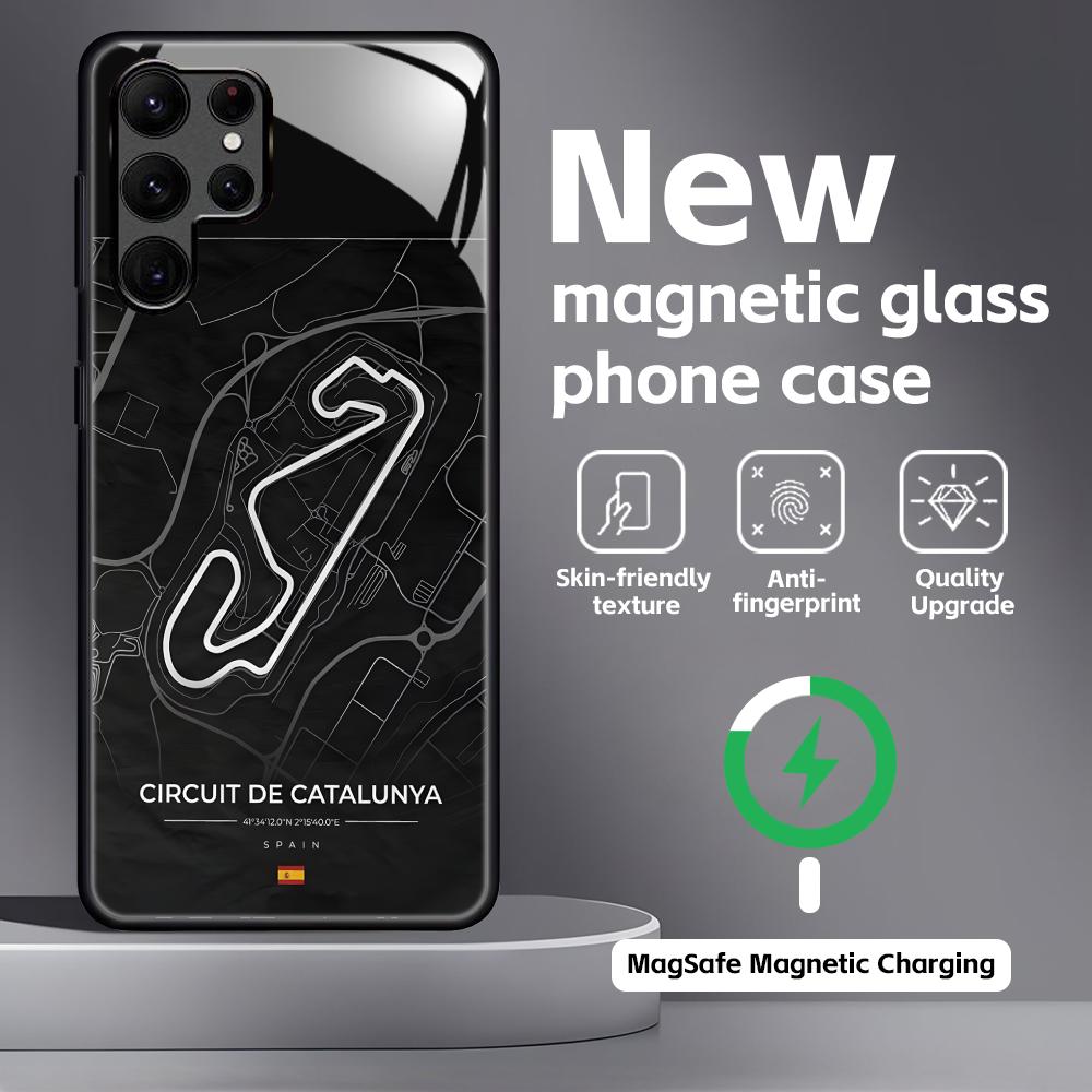 F1 Rennstrecke Print Handyhülle Für Samsung S26 S25 S24 S23 S22 S21 Plus Ultra Note20 Glas Magnetische Hülle