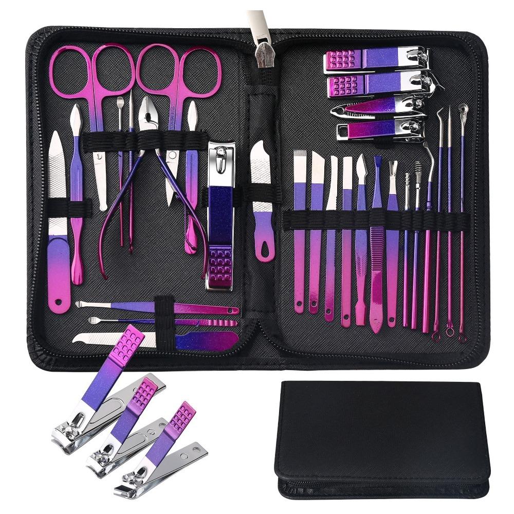 18/30pcs All-in-One Nail Clipper Set Stainless Steel Foot Care Tool Set Travel Use