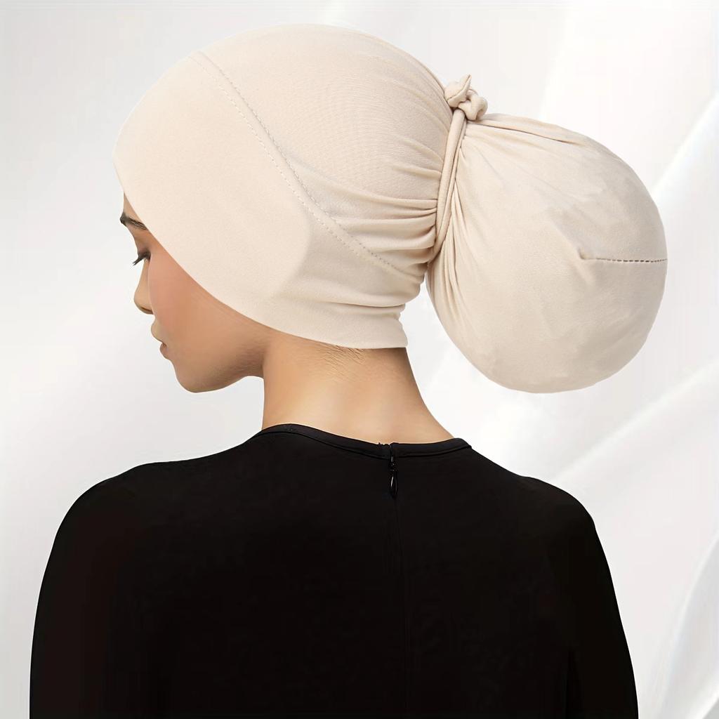 2025 New Soft Muslim Turban Hat Inner Hijab Caps Islamic Underscarf Bonnet India Hat Hair Loss Female Headwrap Turbante Mujer