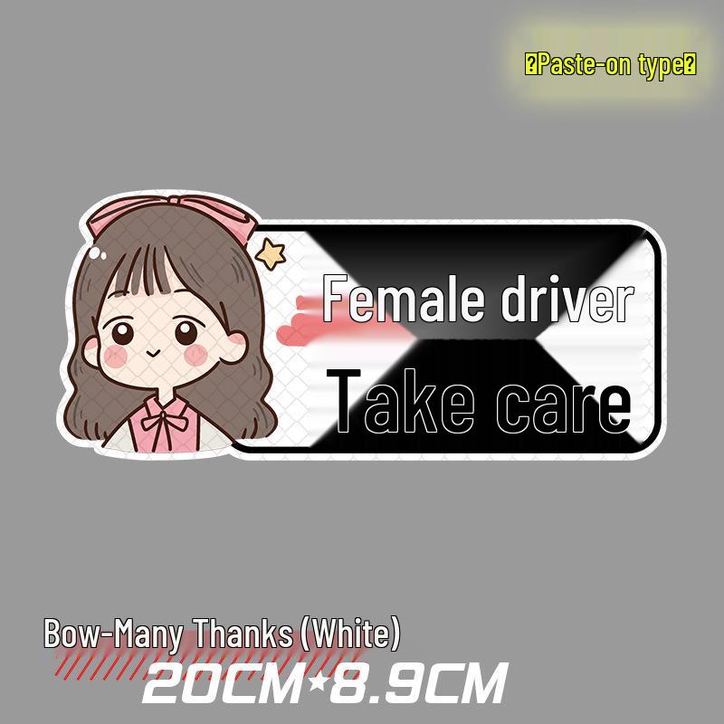 New Driver On Board Reflective Car Sticker - Female Driver Alert