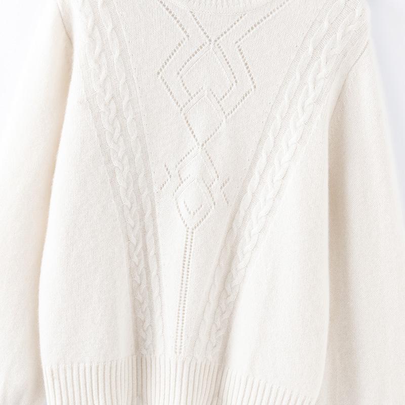 Women's Cashmere Sweater Qinghe Cashmere 30% Cashmere 70% Wool Autumn and Winter Cashmere Pullover Soft and Warm