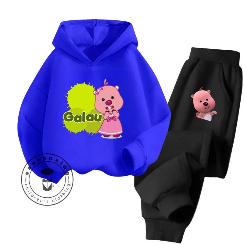 2025 Loppy Cartoon Innovative Creative Design Pure Cotton Hoodie Set Suitable for Children Outdoor Sports Essential Clothing