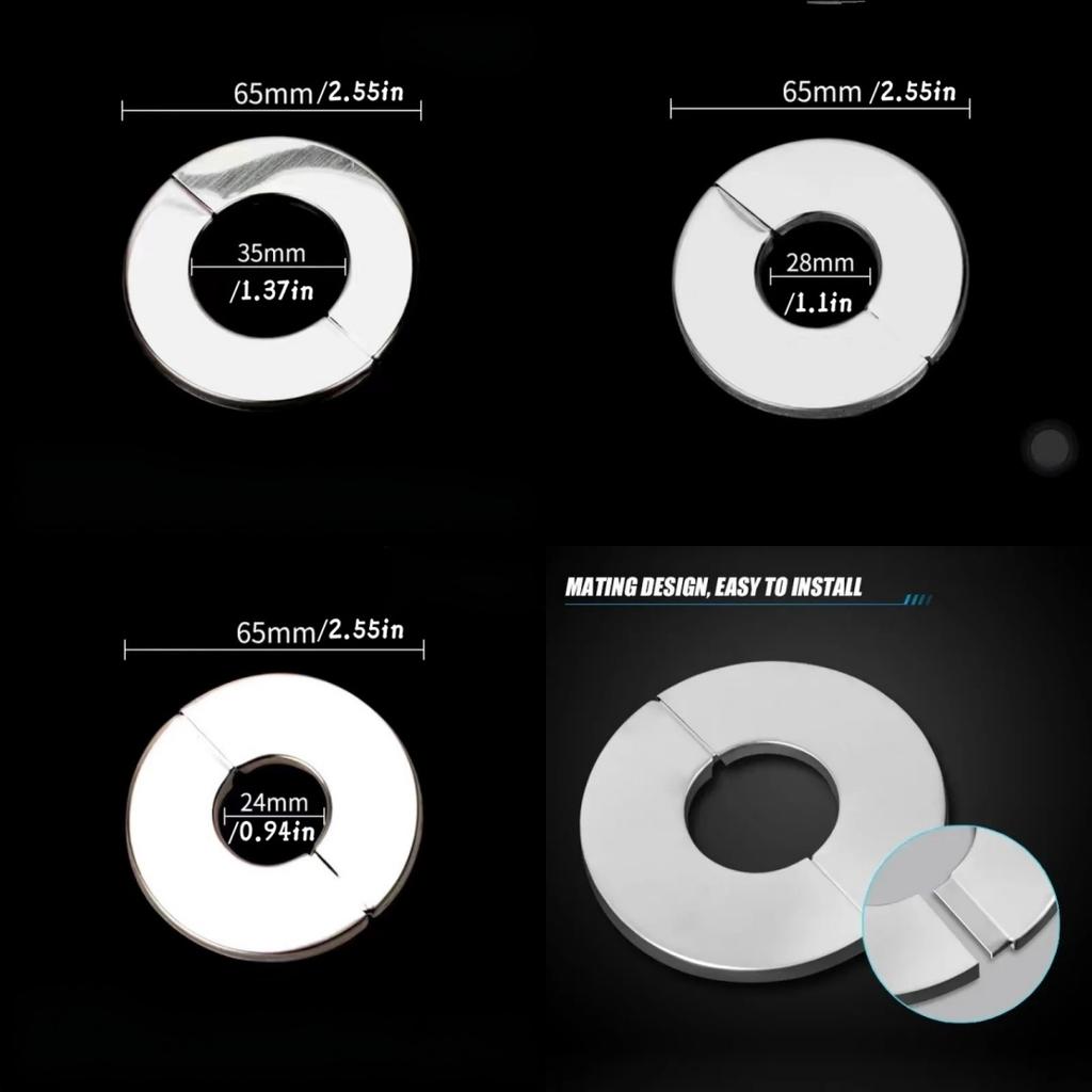 1pc Faucet Decorative Cover Self-Adhesive Stainless Steel Round Covers Shower Water Pipe Wall Hole Cover Bathroom Accessories