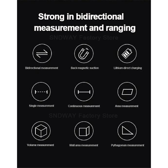 SNDWAY SW DR60 DR100 DG60 DG100 Laser Distance Meter Bidirectional Laser Tape Measure Two Way Electronic Level Range Finder