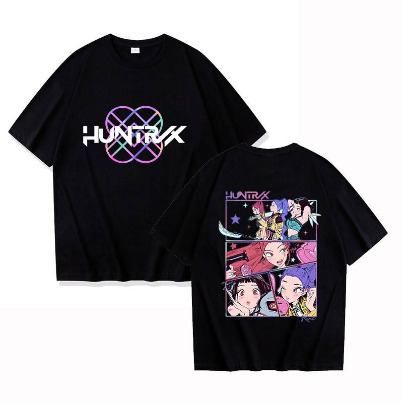 

New Kpop Demon Hunters Print T Shirts Women Men Casual Round Neck Tees Top Summer Cool Loose Short Sleeve 4XL