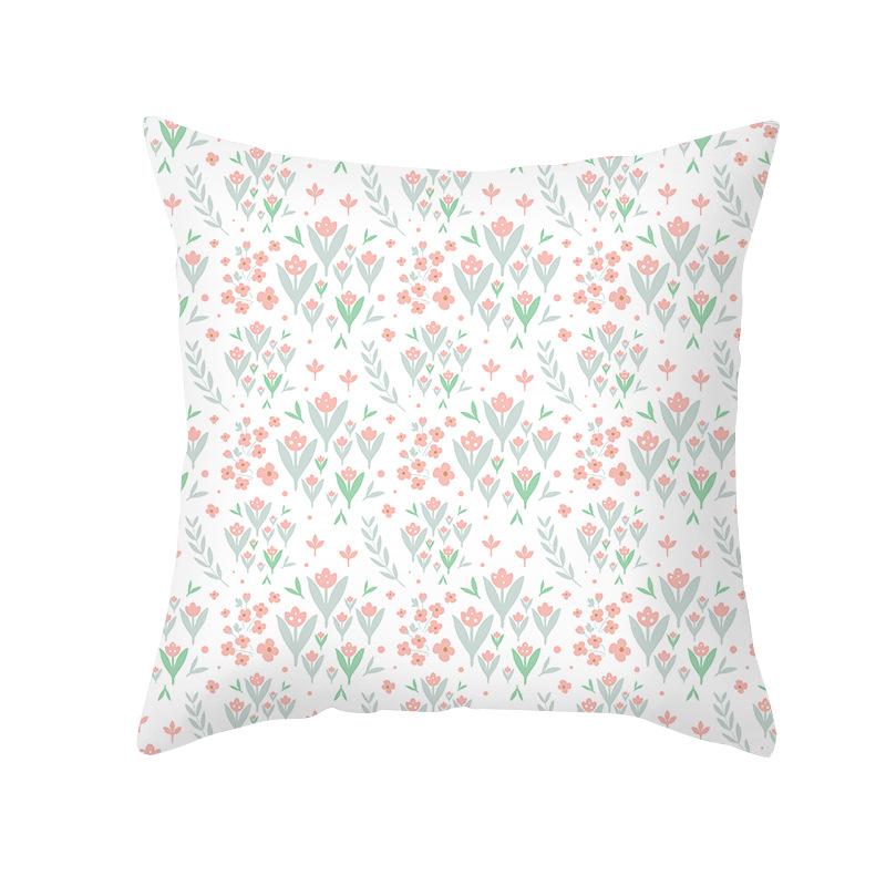 Home Peach Skin Printed Cushion Cover Nordic Green Plant Sofa Cushion Cover Office Cushion Cover