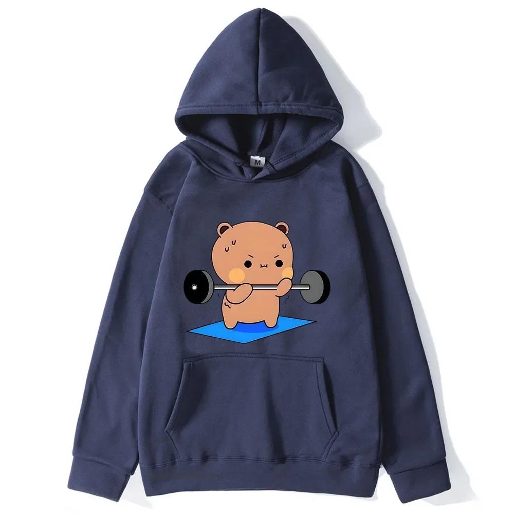 BuBu beobachtet DuDu Gewichtheben ist ein Turner Hoodie Pandabär Sweatshirt Paar Kleidung Männer Kawaii Frauen Tops