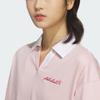 Adidas Verbiage Loose Fit Short Sleeve Polo Shirt Women Casual Daily Tops Light Pink JZ1584