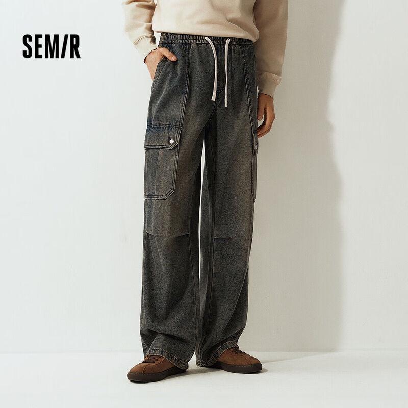 Semir Men's Retro Loose Wide-Leg Cargo Jeans