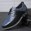 New Men's Sports Shoes Fashion Brand Classic Lace Up Casual Loafers Leather Shoes Black Business Men's Shoes Plus Large Size