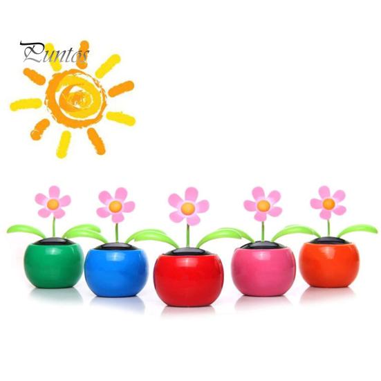 Car Dancing Toy Desk Rocking Multipurpose Bright-colored Mini Flower for Office Solar-powered