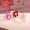 Handmade Korean Style Transparent Seed Bead Flower Ring