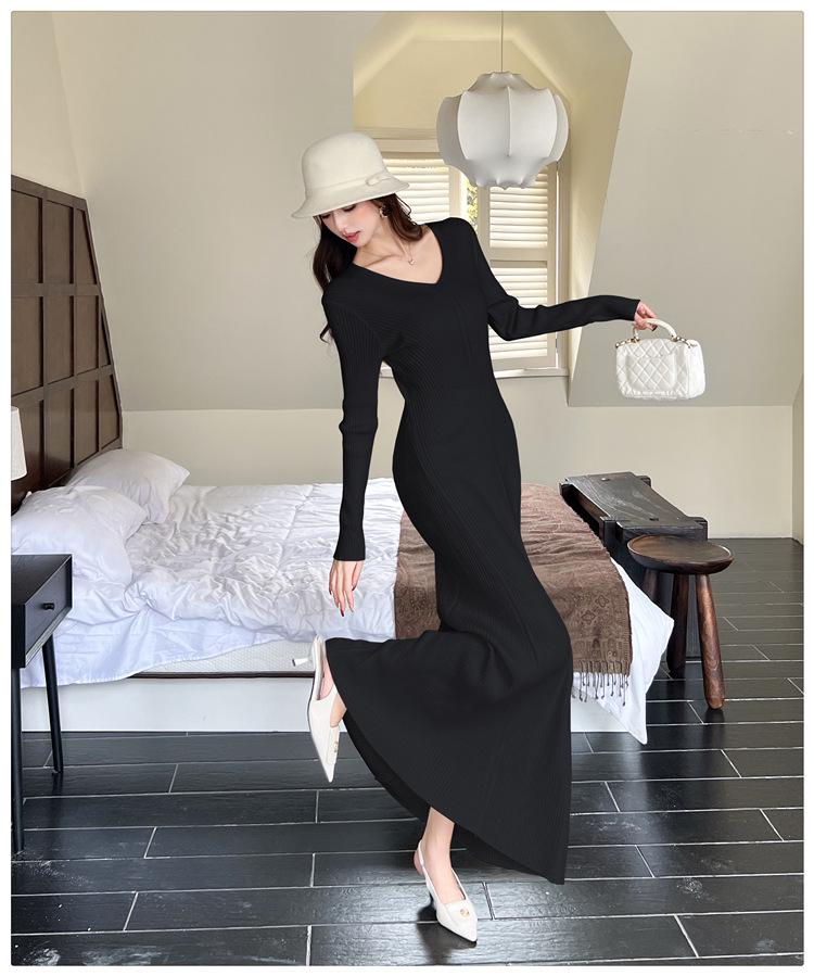 High-Quality Autumn Winter Knit Fishtail Sweater Dress