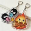 Classic Japanese Anime Keychain for Accessories Bag Aesthetic Kawaii Cat Fire Key Chain Ring Keyring Jewelry Fans Friends Gifts