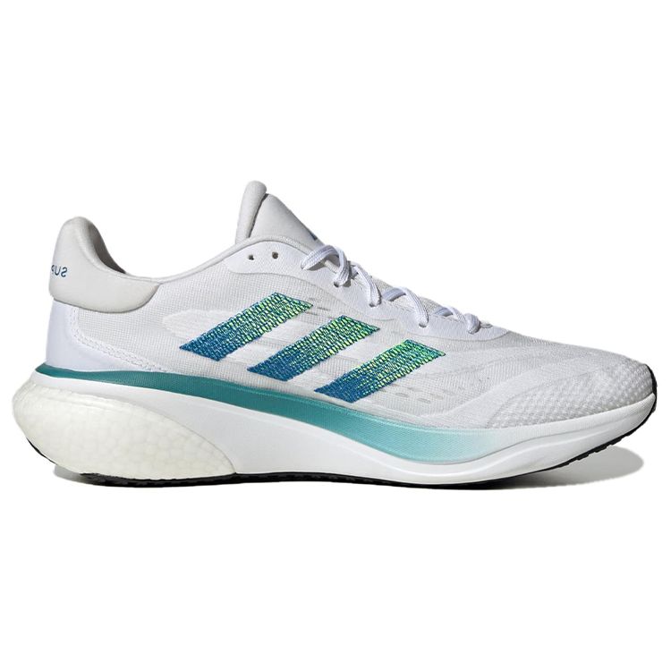 Adidas Supernova 3 Comfortable Fashion Mesh Fabric Shock Absorption Non-Slip Low-Top Long Distance Running Shoes Unisex Sneakers White Green HQ1806